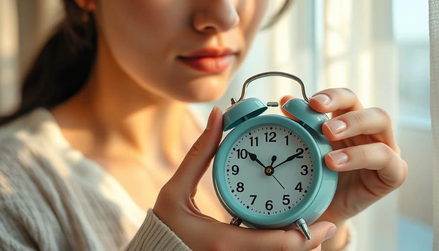 Person holding vintage alarm clock symbolizing time and biological age reduction.