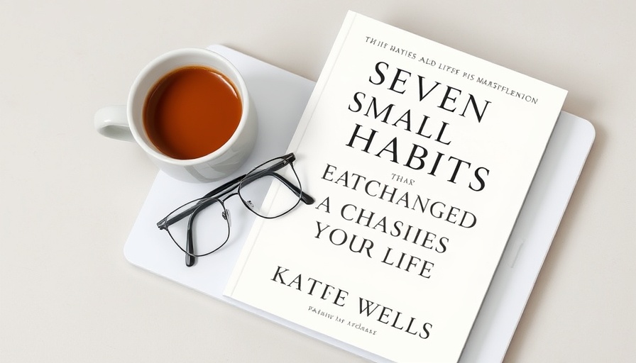 Book cover on a tablet with coffee and glasses; Safety Signals for Wellness.