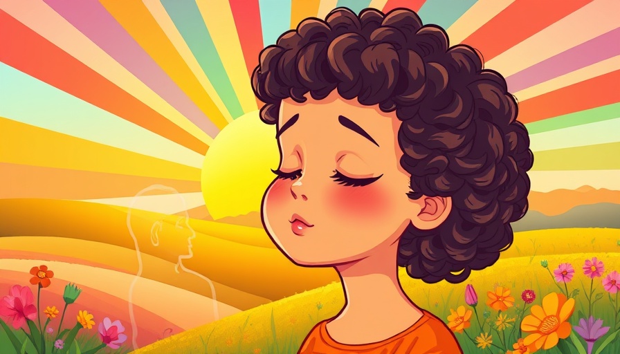 Illustration depicting transracial adoption and resilience with a young girl peacefully reflecting.