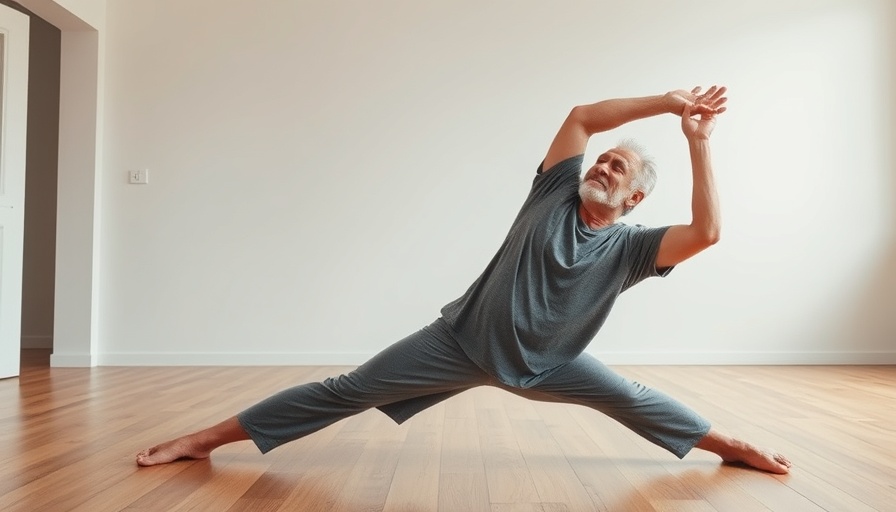 Evening stretch routine unwind with man in yoga pose indoors.