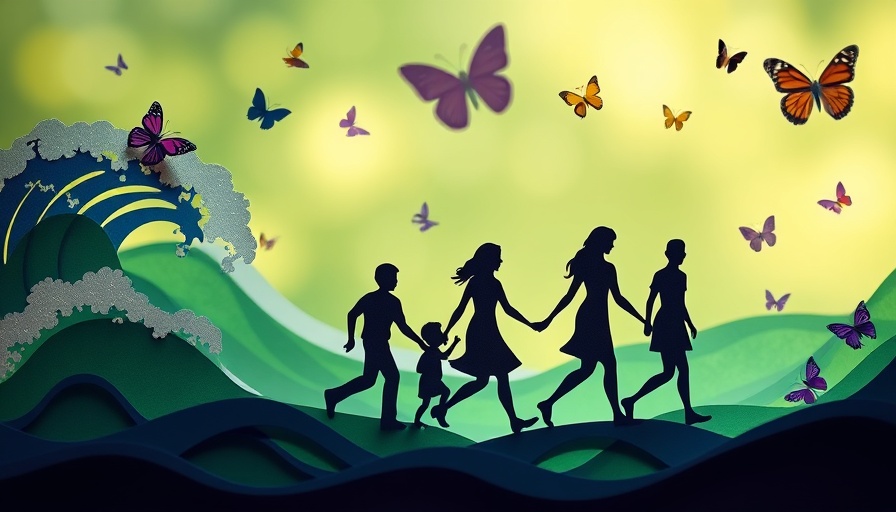 Colorful silhouette of family symbolizing healthy aging and longevity.