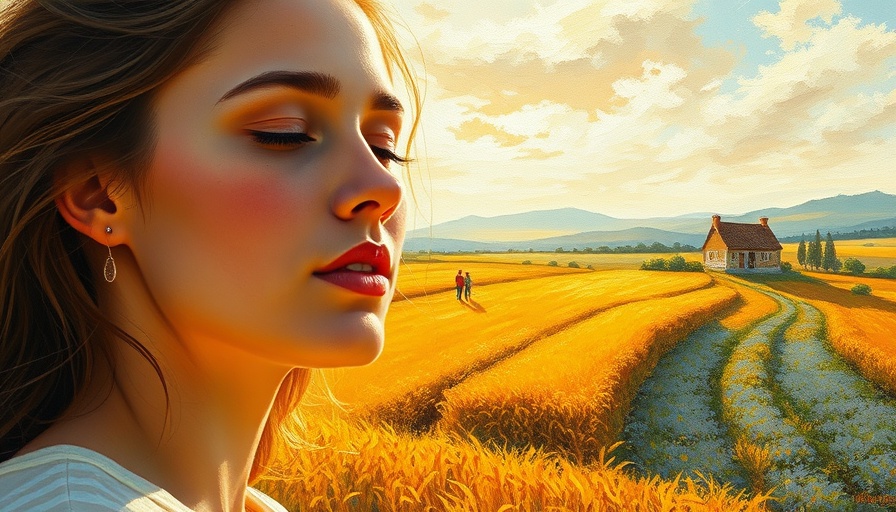 Serene woman enjoying sunlight in a picturesque landscape, embodying healthy aging and longevity.