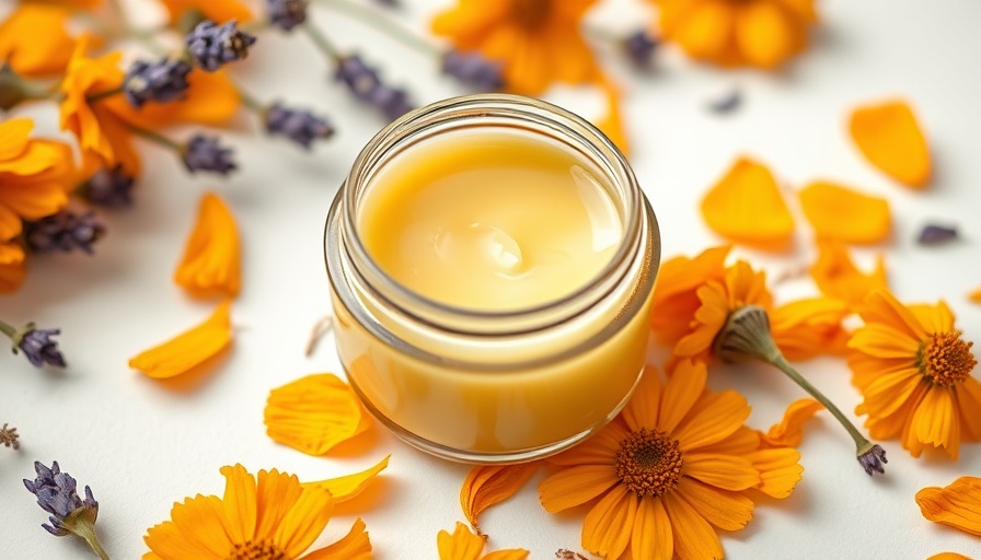 Homemade lavender calendula skin balm recipe with dried petals.