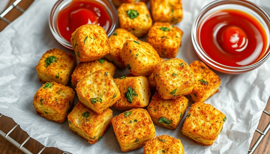 Crisp zucchini tots with ketchup, healthy recipes.