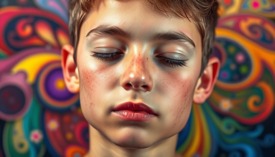 Artistic colorful portrait representing healthy aging and longevity.