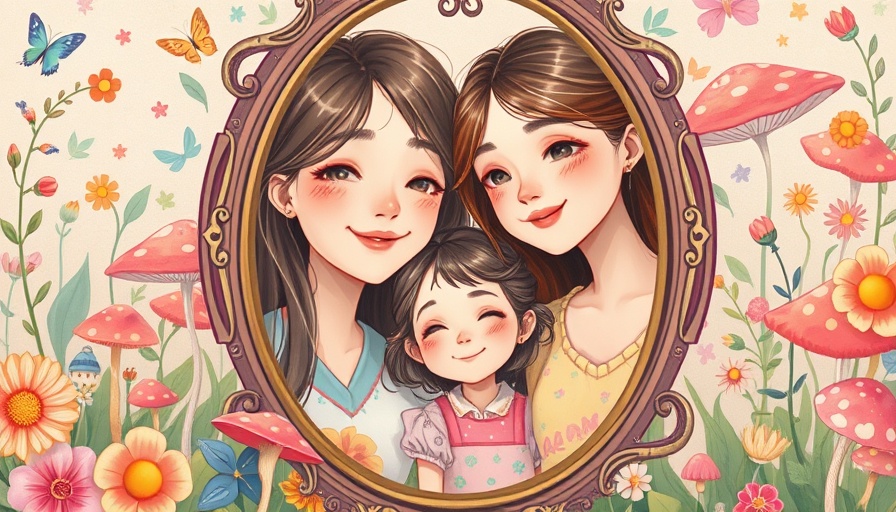 Nurturing Your Inner Child through Grief: Woman and girl reflection in artistic illustration.