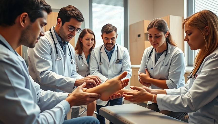 Podiatry MSc graduate Hilina and team conducting a foot examination