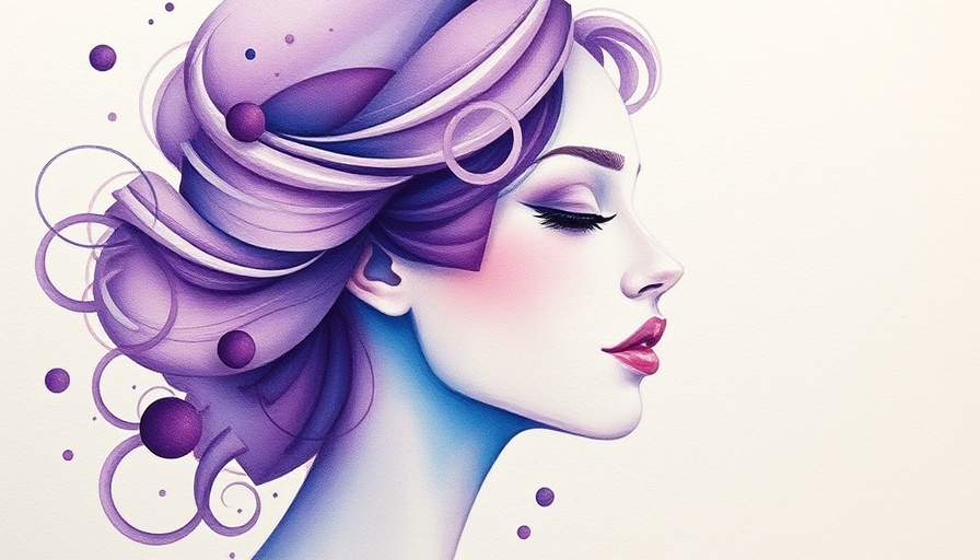 Strength in Vulnerability watercolor art woman with abstract hair.