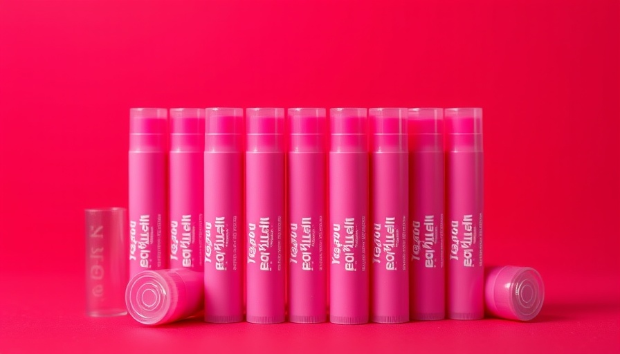 Pink vegan lip balm tubes on red background highlighting natural lip balm benefits.