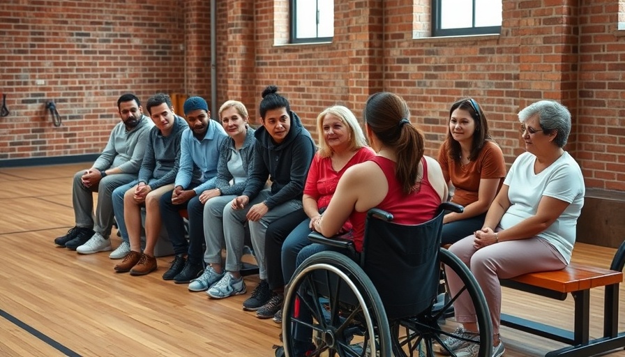 Inclusive PE session led by wheelchair user in gym.