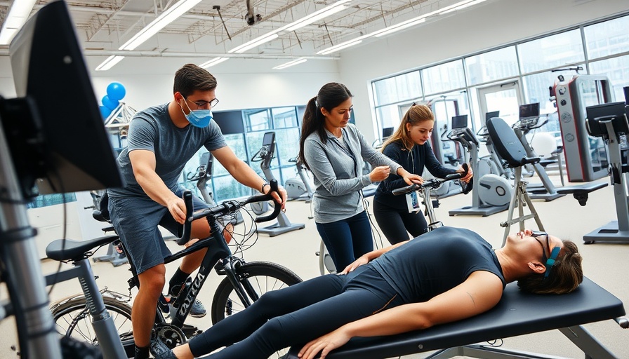 University of Brighton Sports Science Labs dynamic scene with students.