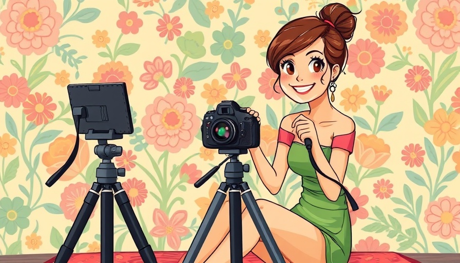 Self-Portrait Photography and Healing: Woman prepares self-portrait in colorful cartoon.