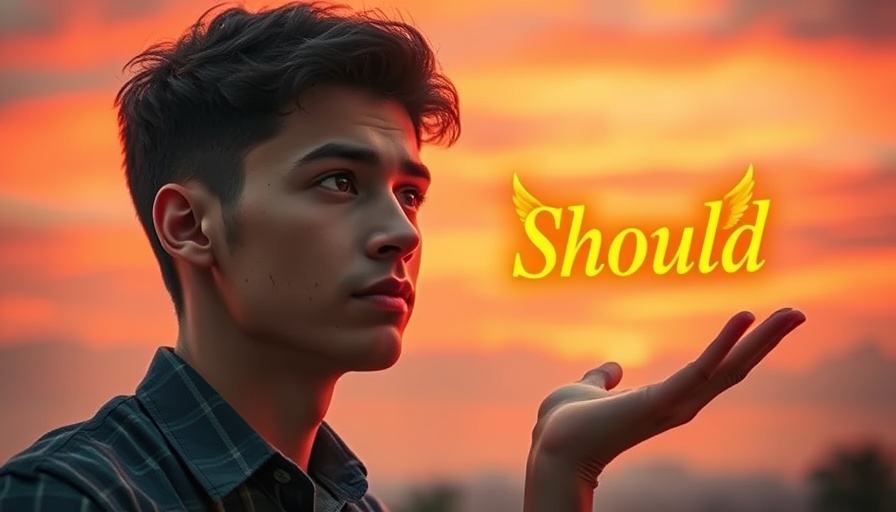 Reflective young man letting go of unmet expectations at sunset.