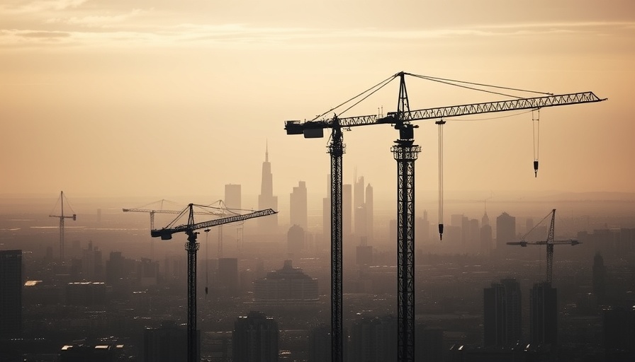Silhouette of cranes representing attracting the next generation of construction workers.