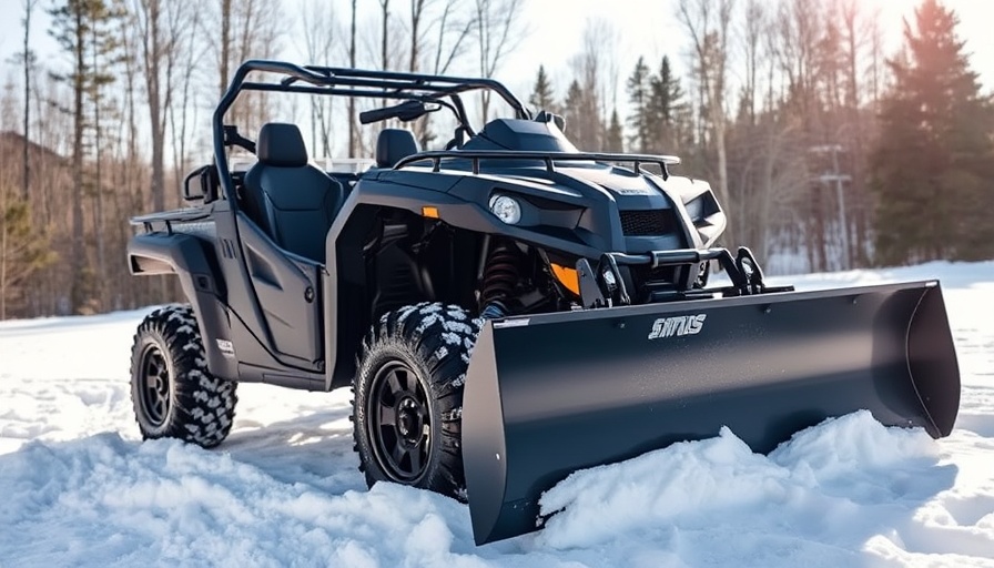 UTV with Universal Snow Blade for UTVs and ATVs on snow.