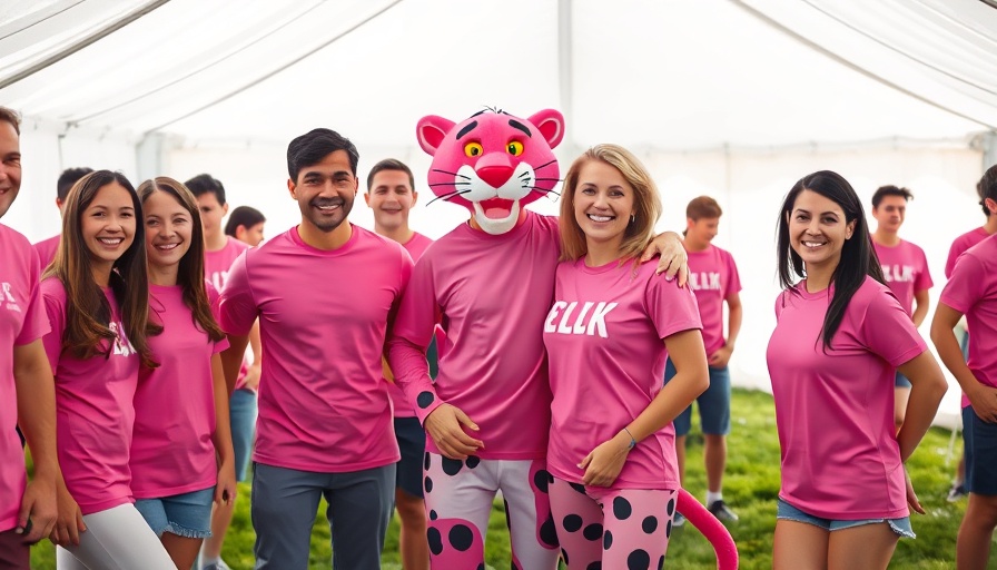 Employees at Owens Corning Foamular NGX Plant in Arkansas celebrating in pink.