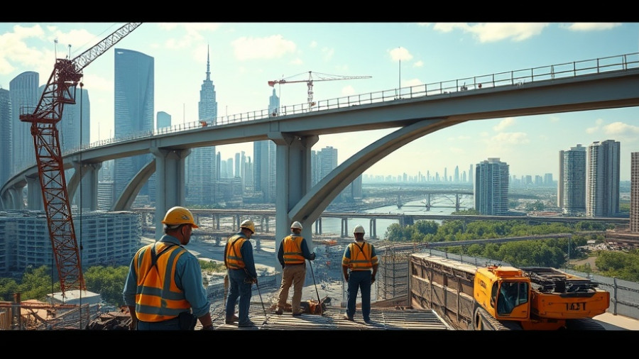 Park Avenue Viaduct project under construction with workers and cranes, emphasizing project financing.