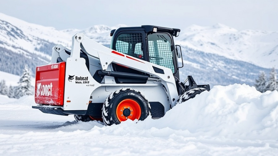 Bobcat L35 small articulated loader clearing snow in a scenic winter setting.