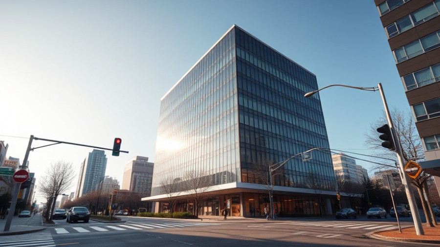 Office building at urban intersection related to Government Engineers Union lawsuit mass firings