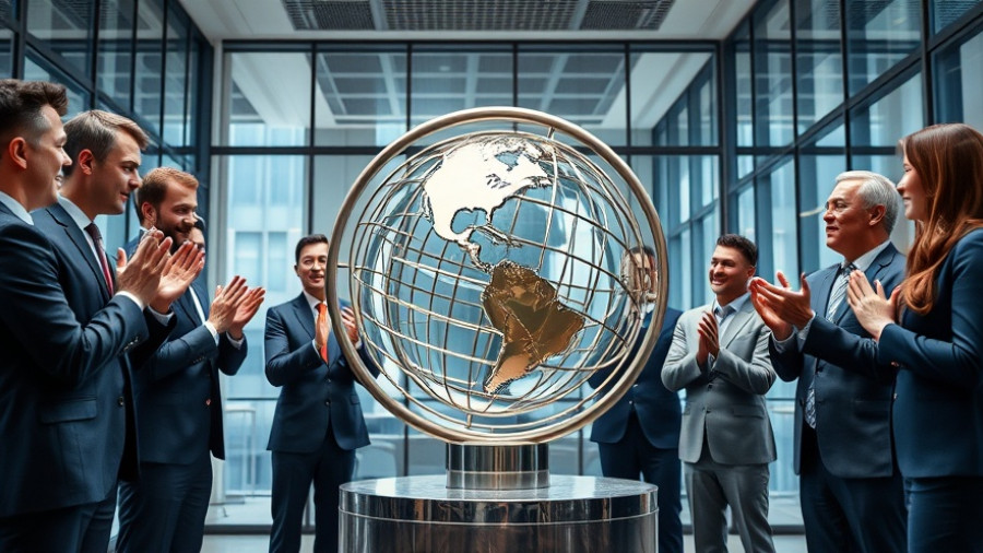 Immersive customer experience center unveiling event with sculpture.