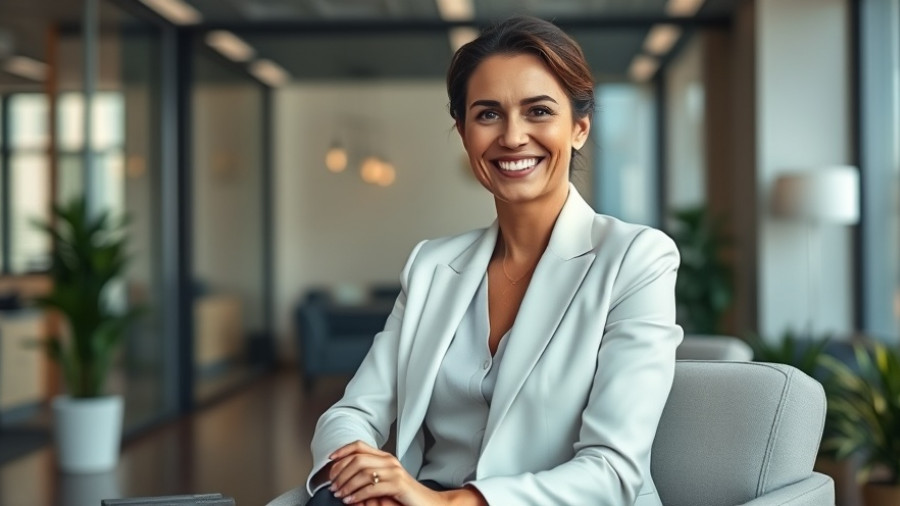 Professional woman smiling in an office setting, Trimble Partnership with Engineers Without Borders.