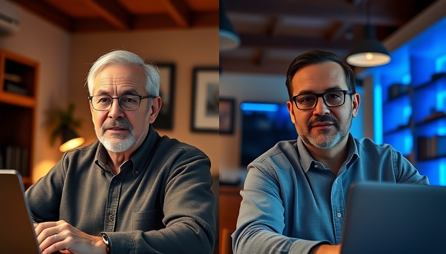 Two men in virtual meeting discussing smart lighting solutions