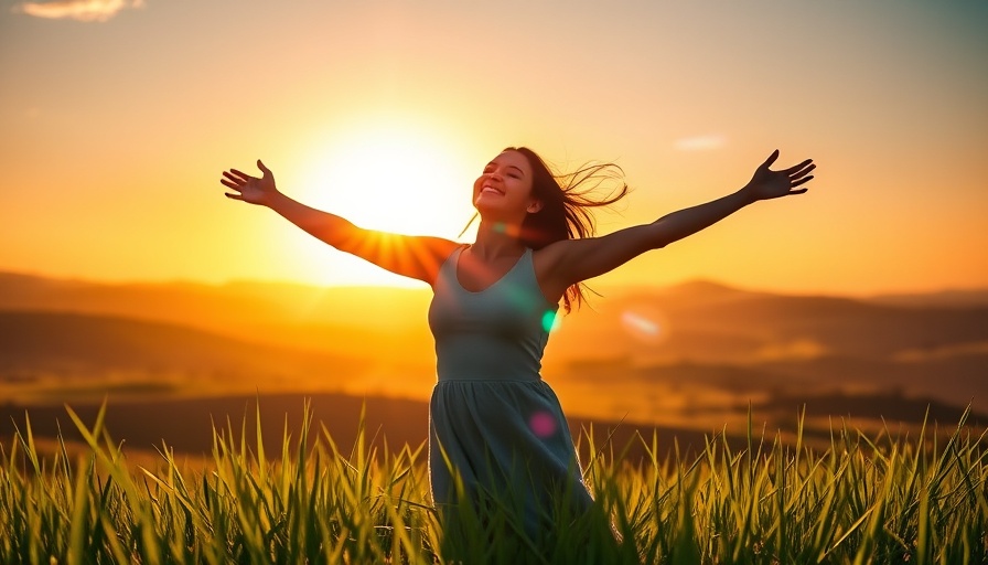 Silhouette of woman healing from cPTSD in vibrant sunrise with colorful swirls