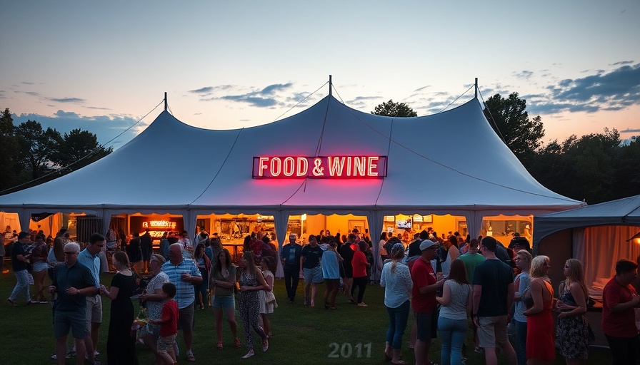 Fort Worth Food + Wine Festival 2025 lively outdoor scene at dusk.