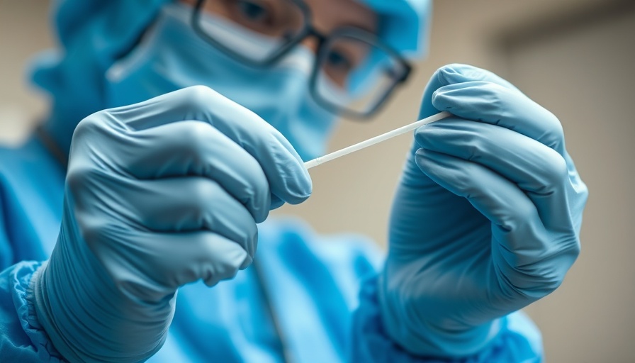 Texas Measles Outbreak Death testing swab in healthcare worker's hands.