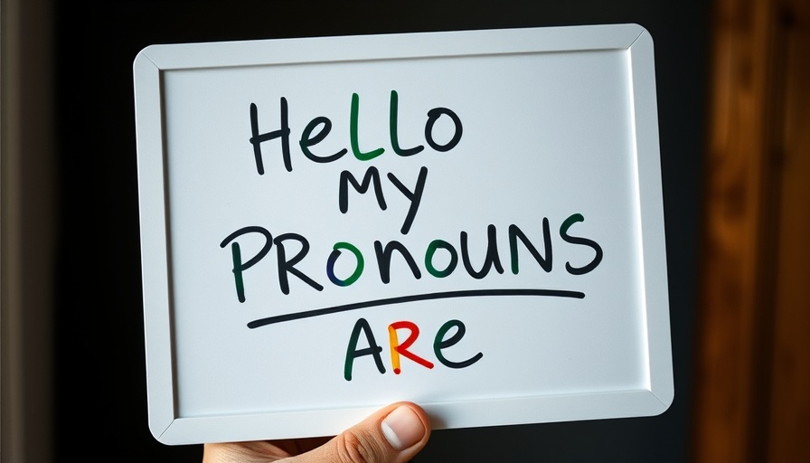 Colorful pronoun message on a whiteboard, related to Texas education and Senate Bill 810.