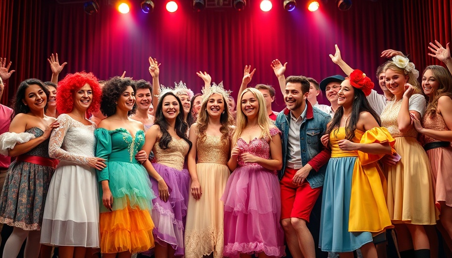 Mamma Mia cast in Dallas 2024 celebrating on stage