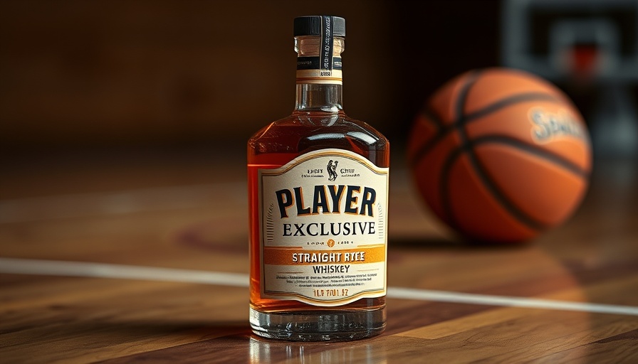 Stephen Curry Rye Whiskey Release bottle on basketball court