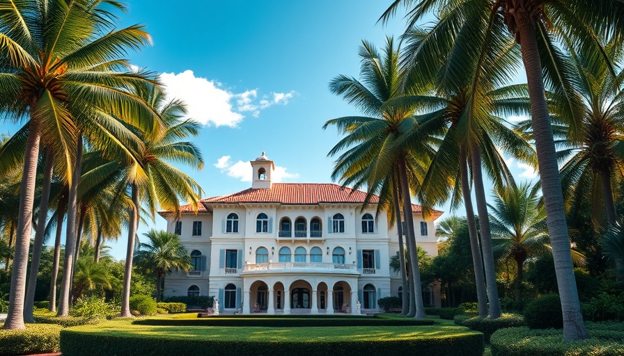 Luxurious Mar-a-Lago estate surrounded by palm trees.