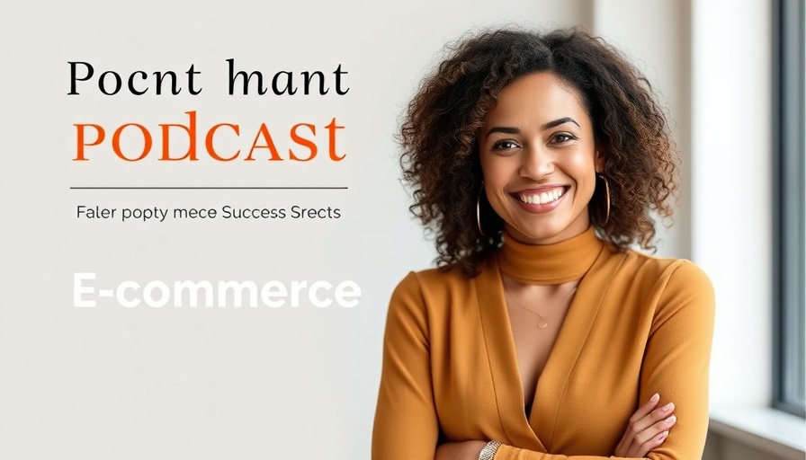 Podcast poster for E-commerce Success featuring smiling host.