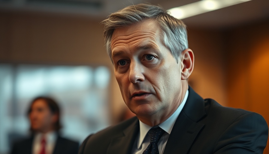 Focused middle-aged man speaks in official setting about security.