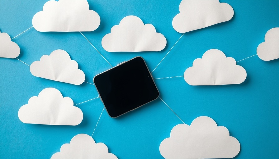 Cloud Communication concept with phone and paper clouds.