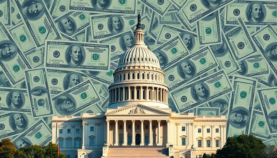 Navigating the government marketplace: US Capitol with dollar bills.