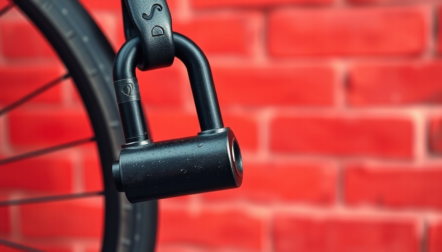 Modern black bike lock against a red brick wall for best bike locks 2025.