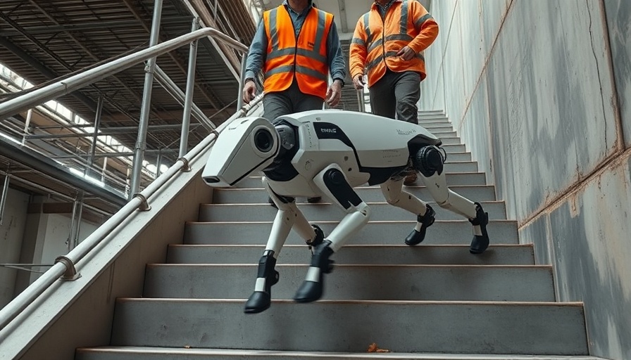 Suffolk Construction Dallas COO Evan McKee; robotic dog on construction site.
