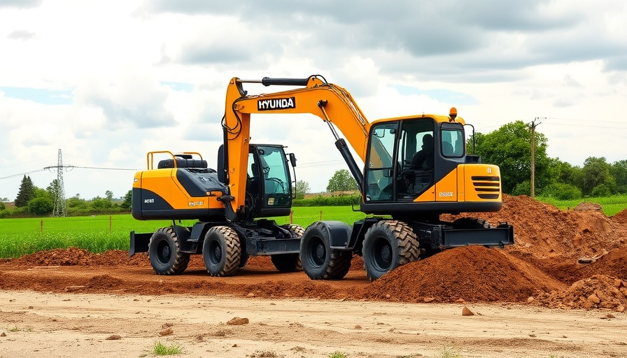 Hyundai HW100A Wheeled Excavator operating on a construction site.