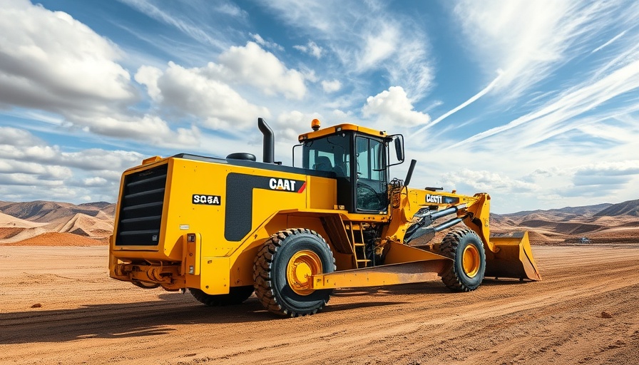 Largest direct hitch scraper on open construction site under clouds.