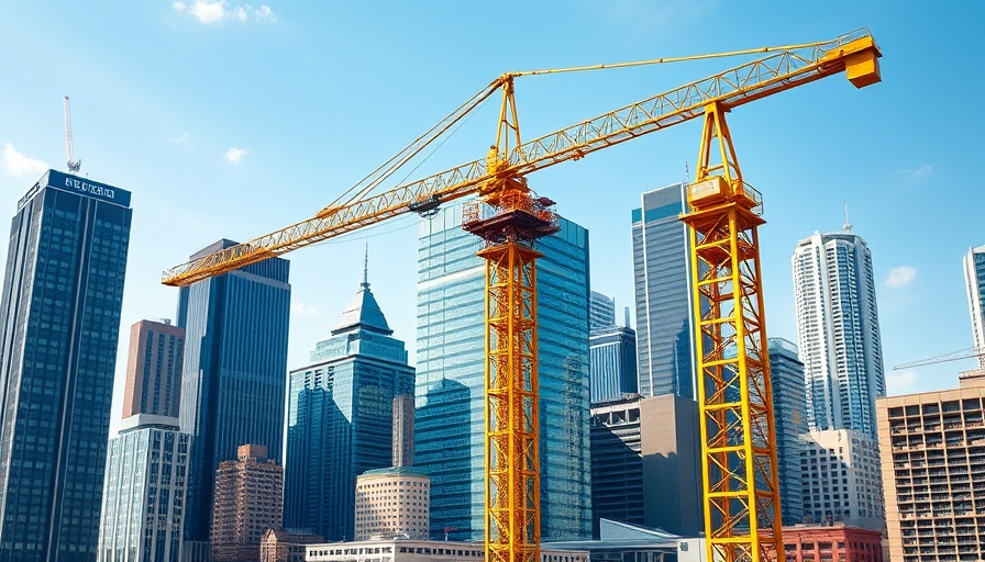 Tax Changes for Construction and Real Estate Companies: construction crane in urban skyline.