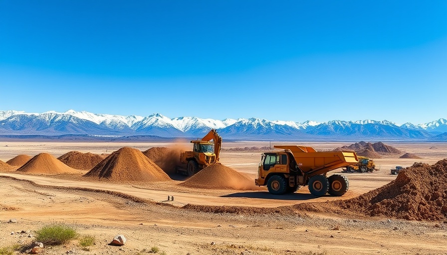 Nevada lithium mine funding development site with machinery and mountains