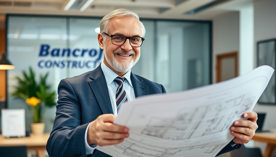 Bancroft Construction success depicted by businessman. Highly detailed.