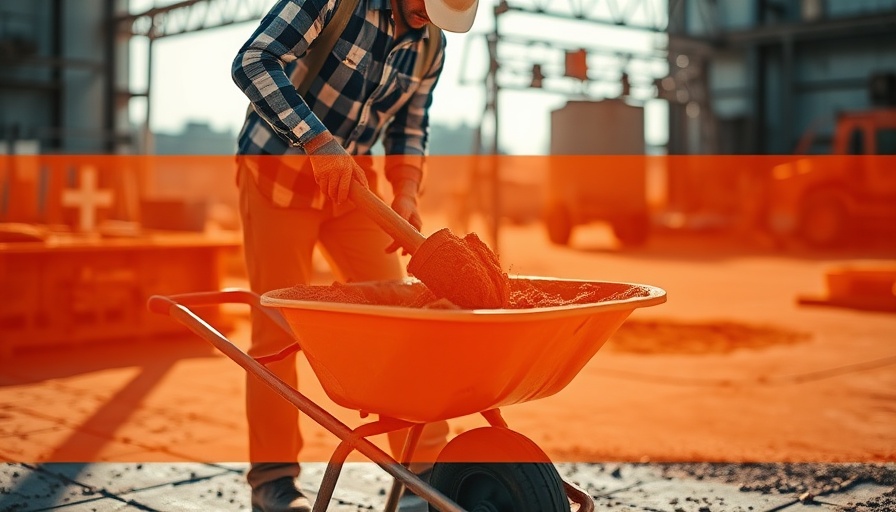 Worker using retarding admixtures in concrete for setting rate.