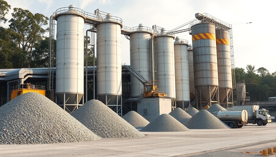 Industrial cement plant showcasing cement additives.