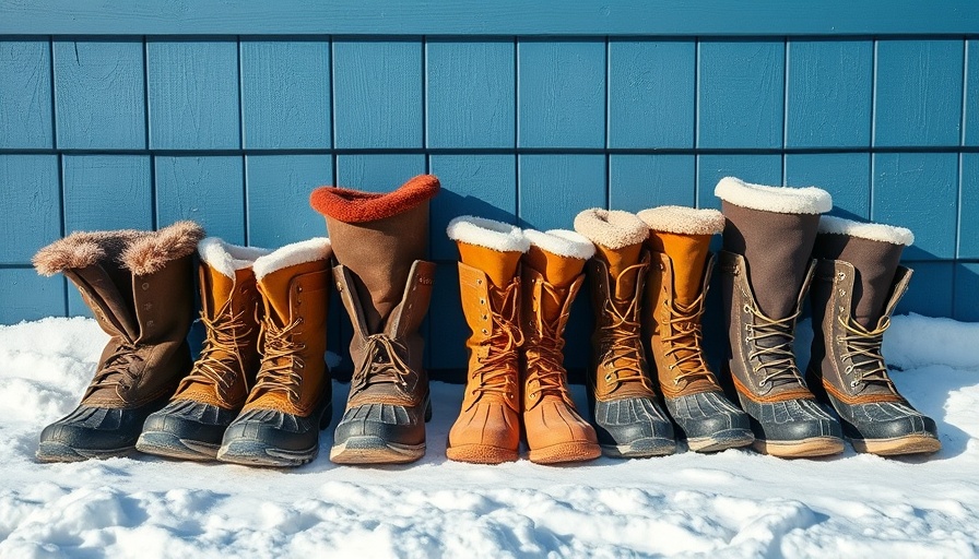 Various insulated and non-insulated boots in the snow.