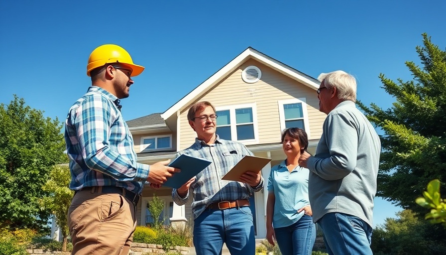 2025 Homeowner Roofing Survey discussion in front of a house.