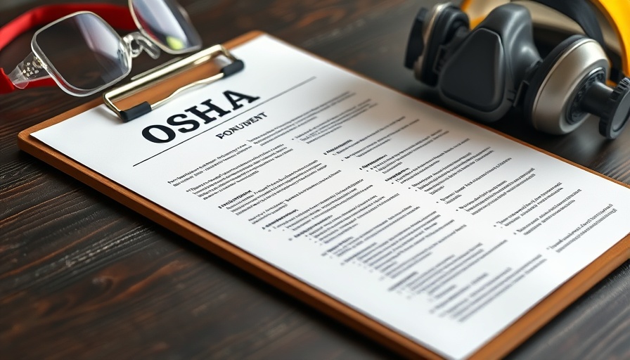 Protecting OSHA protects workers document with safety gear on desk.
