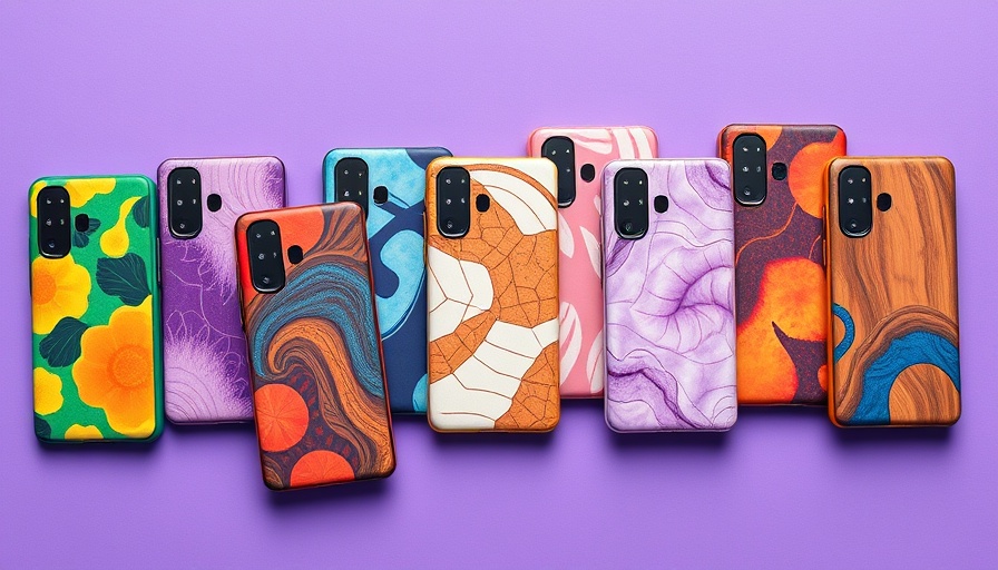 Colorful Samsung Galaxy S25 cases and accessories on a purple background.
